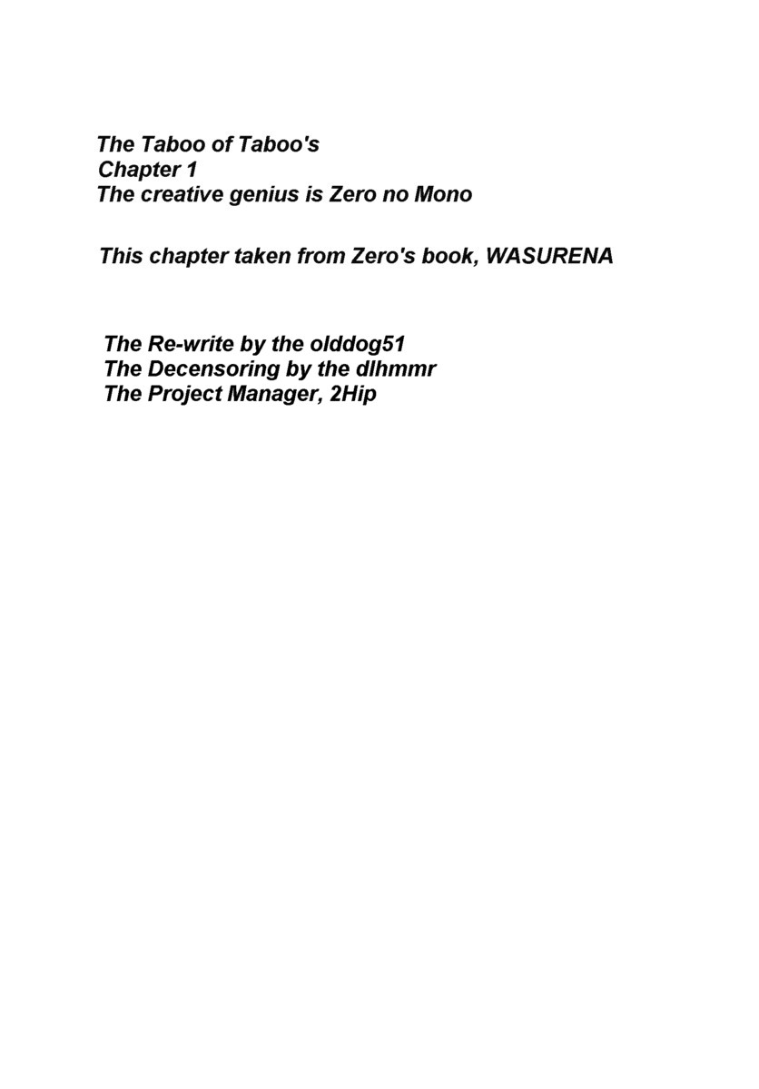 The Taboo of Taboo's Ch. 1 cover