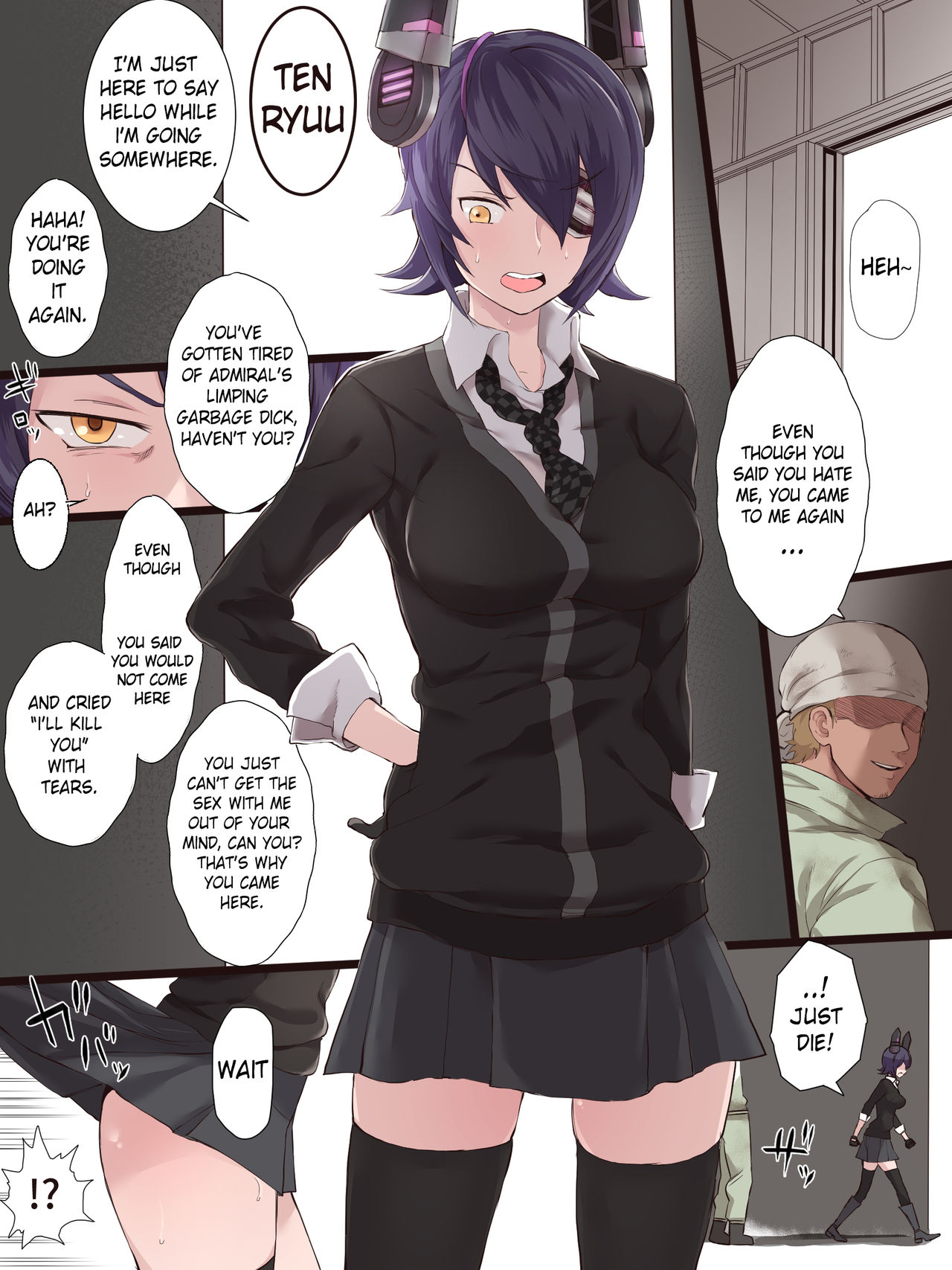 While admiral doesn't know it, Tenryuu is having NTR sex with an engineer. cover