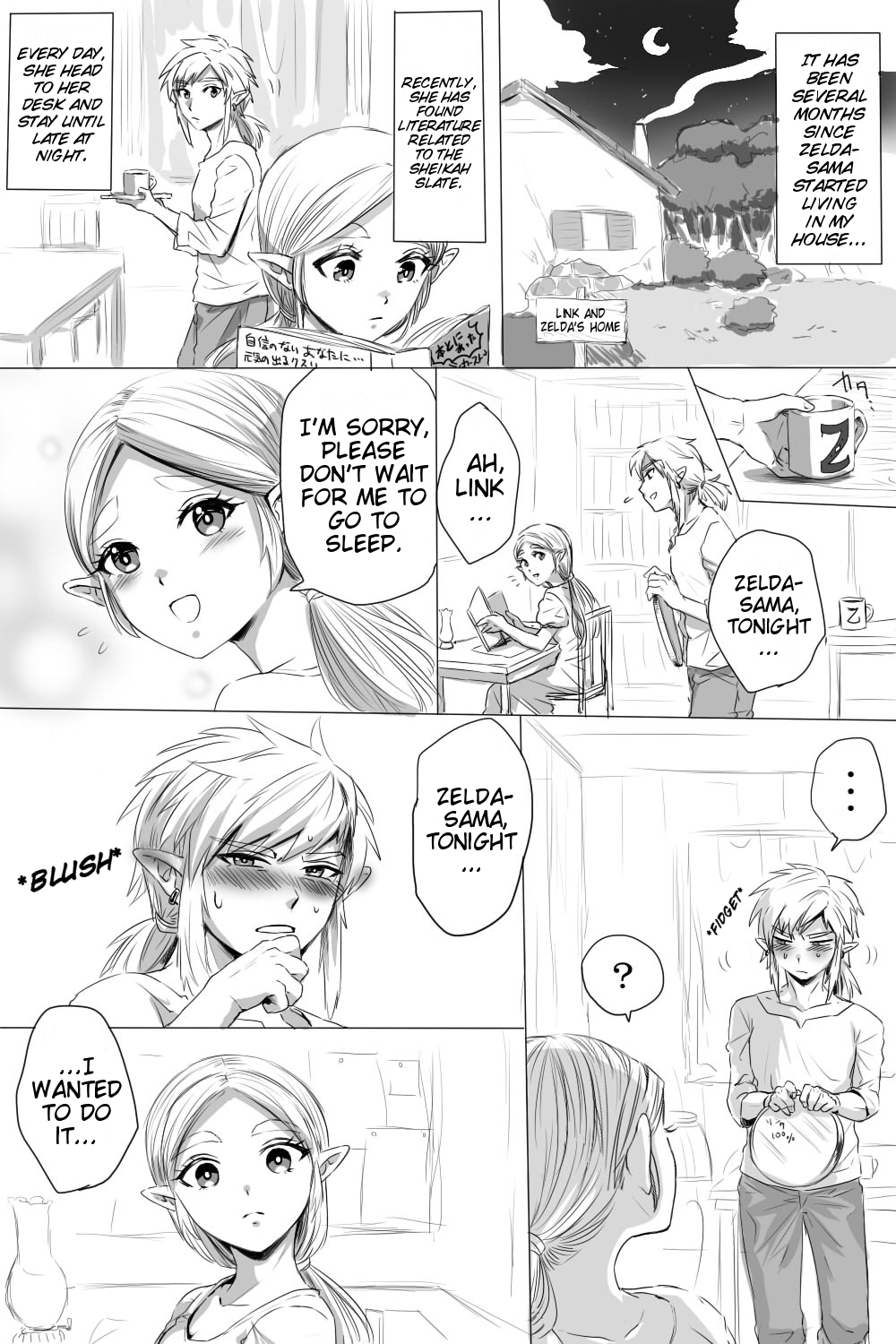 A BoTW manga where Link and Zelda earnestly flirt and do lewd things cover