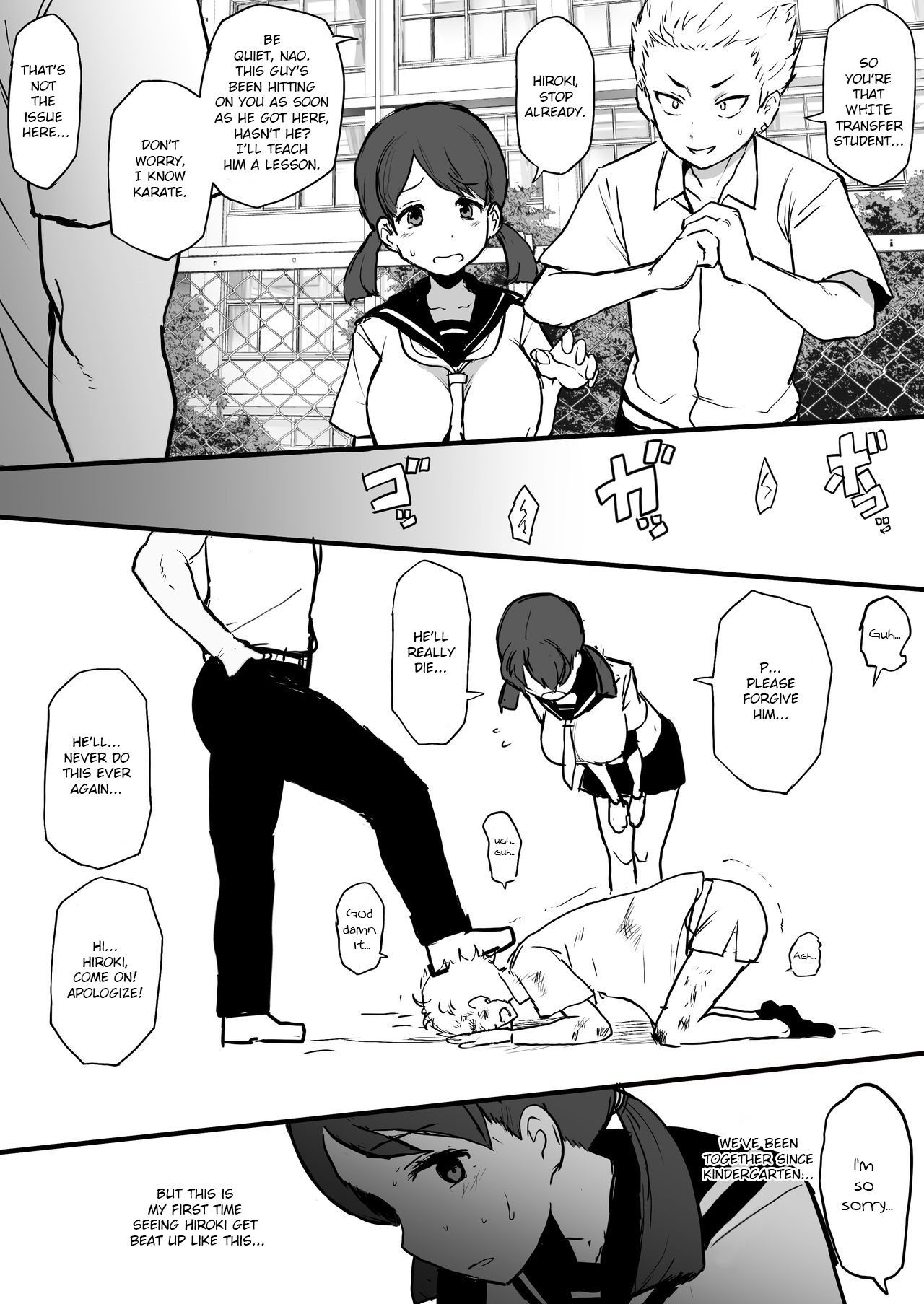 4P Manga Kokujin no Tenkousei ni Osananajimi o NTR ru [English][Bleached| cover