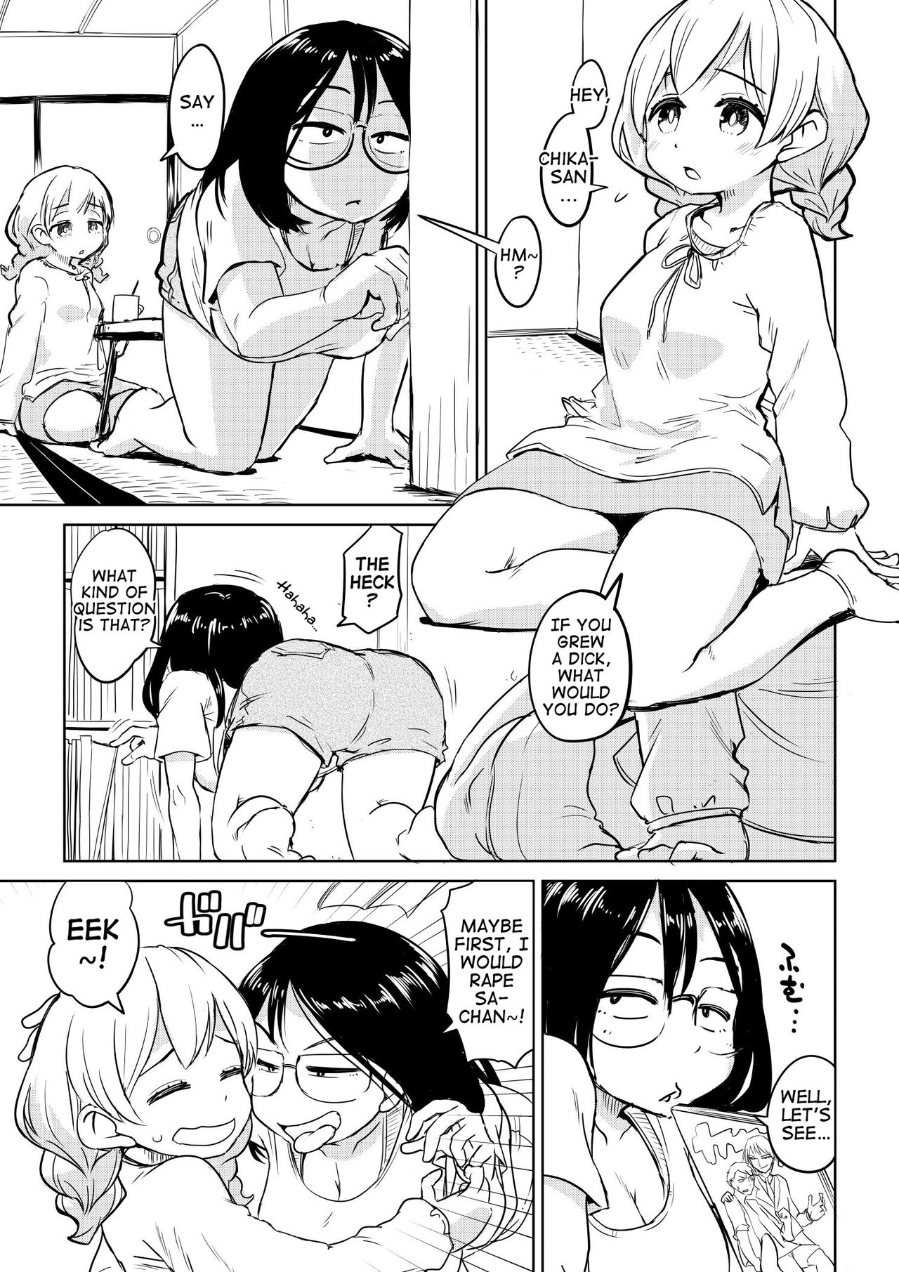 What Would You Do If You Grew a Dick? Neighborhood Onee-san Chapter [English] {Erokawa_senpai] cover