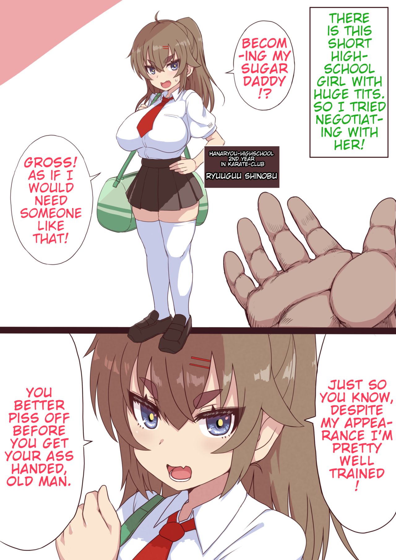 Old Man With a Debuff Ability Weakens a Big Breasted Karate Highschool Girl And Becomes Her Sugar Daddy cover