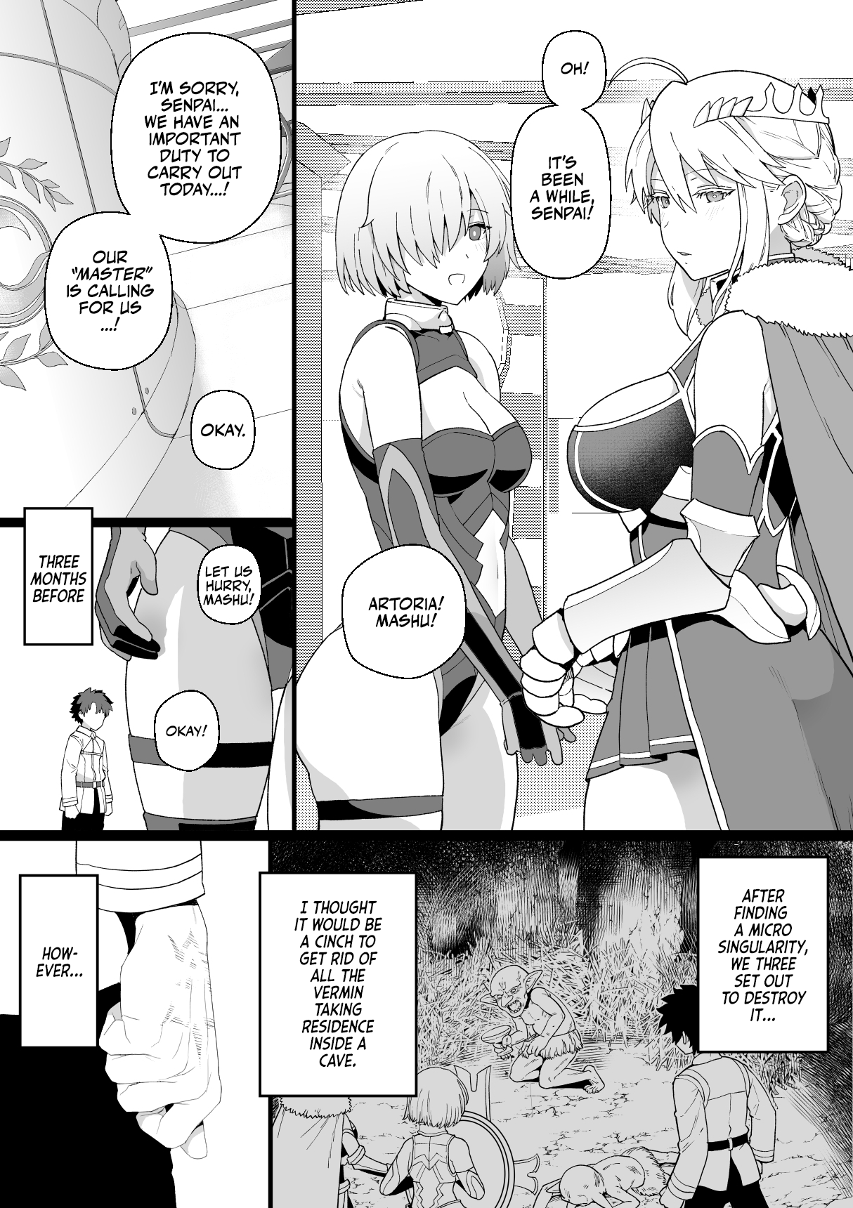 Artoria and Mashu Violated by a Goblin! cover