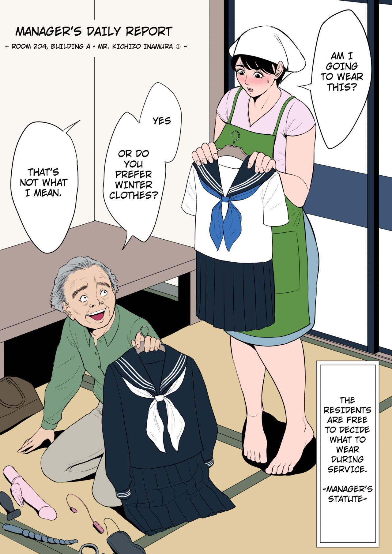 Manager's Daily Report - Room 204, Building A, Mr. Kichizo Inamura cover