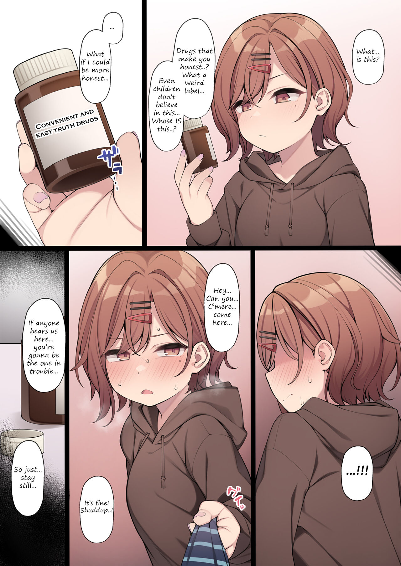Madoka-chan makes use of a convenient bottle of medicine cover