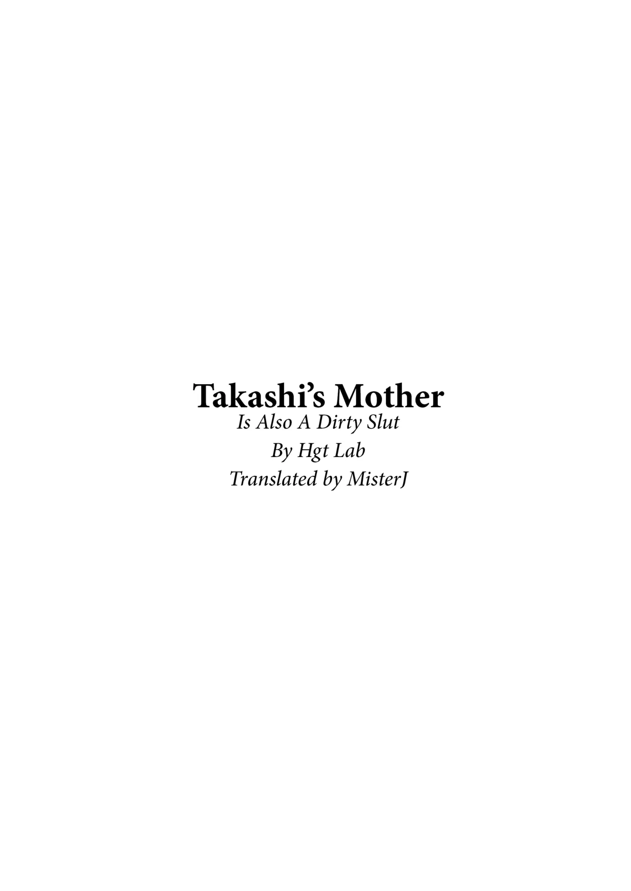 Takashi's Mom Is Also A Dirty Slut cover