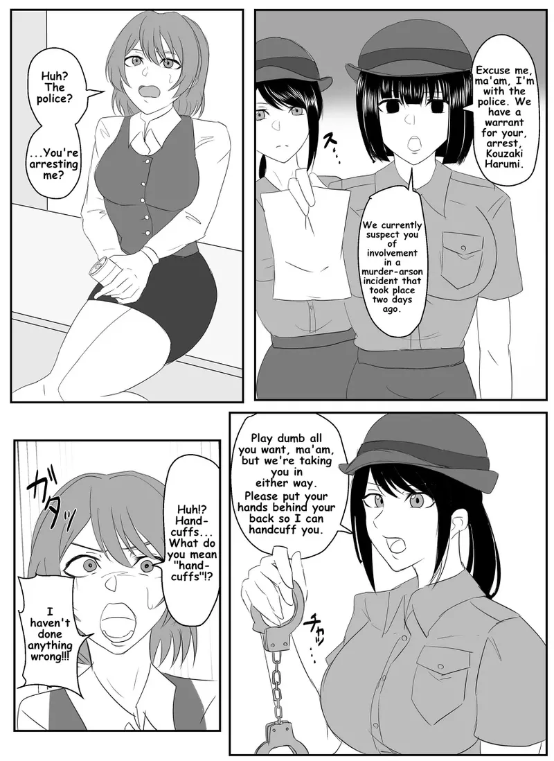 A young lady being arrested. Chapter 1-8 cover
