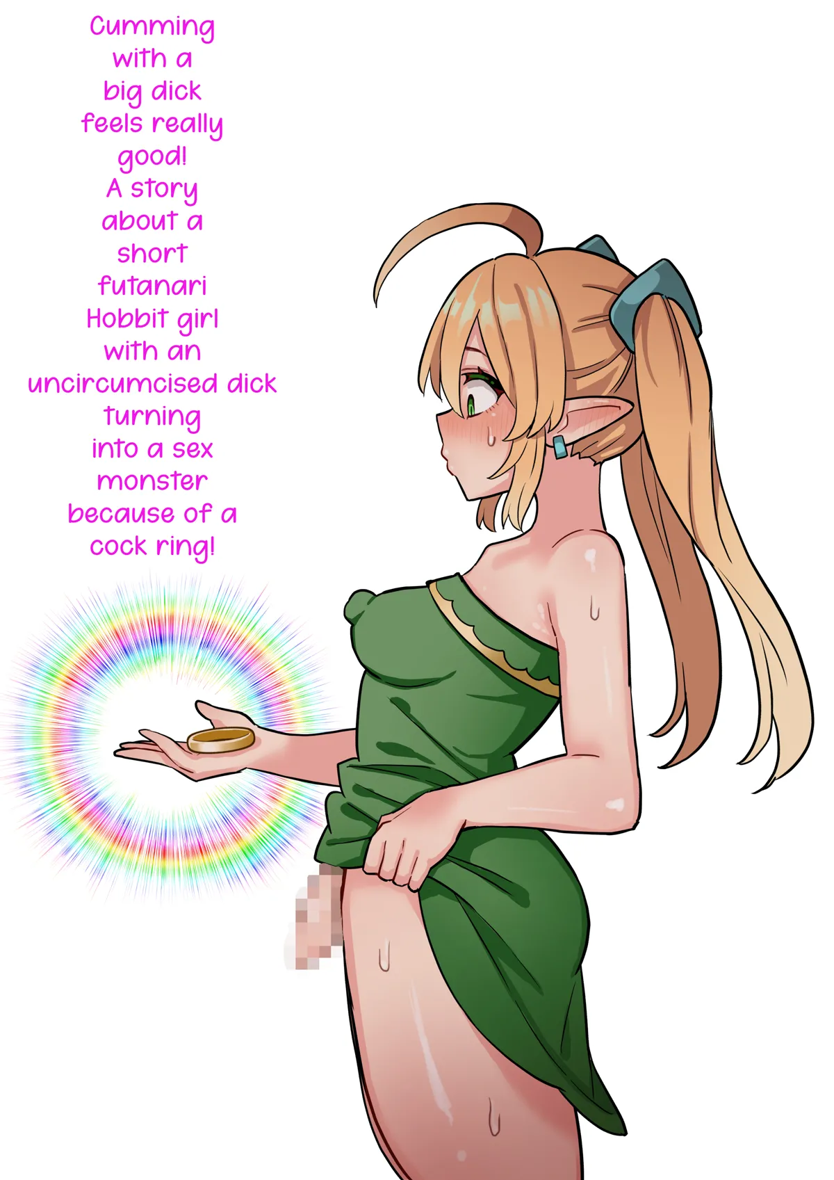 Cumming with a big dick feels really good! A story about a short futanari hobbit girl with an uncircumcised dick turning into a sex monster because of a cock ring! cover