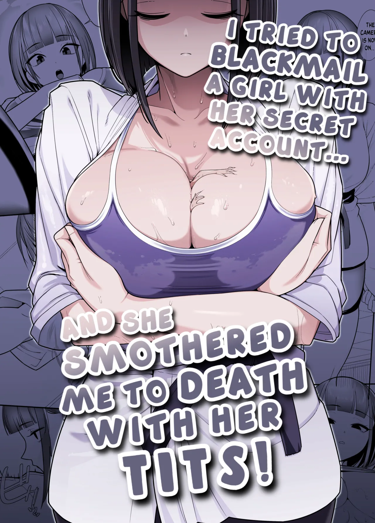 I tried to blackmail a girl with her secret account, and she smothered me to death with her tits! cover