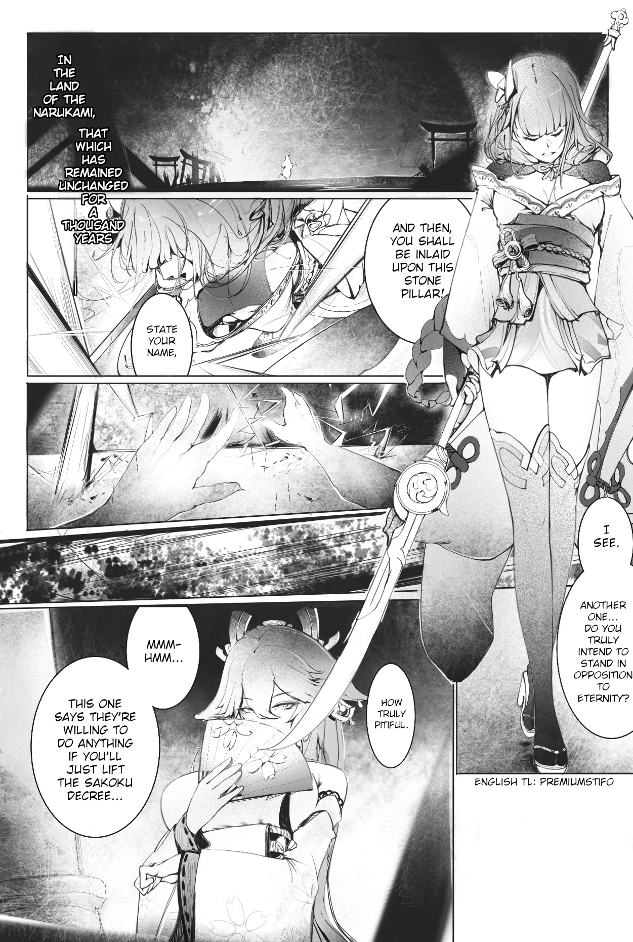 Raiden Shogun and Yae Miko cover