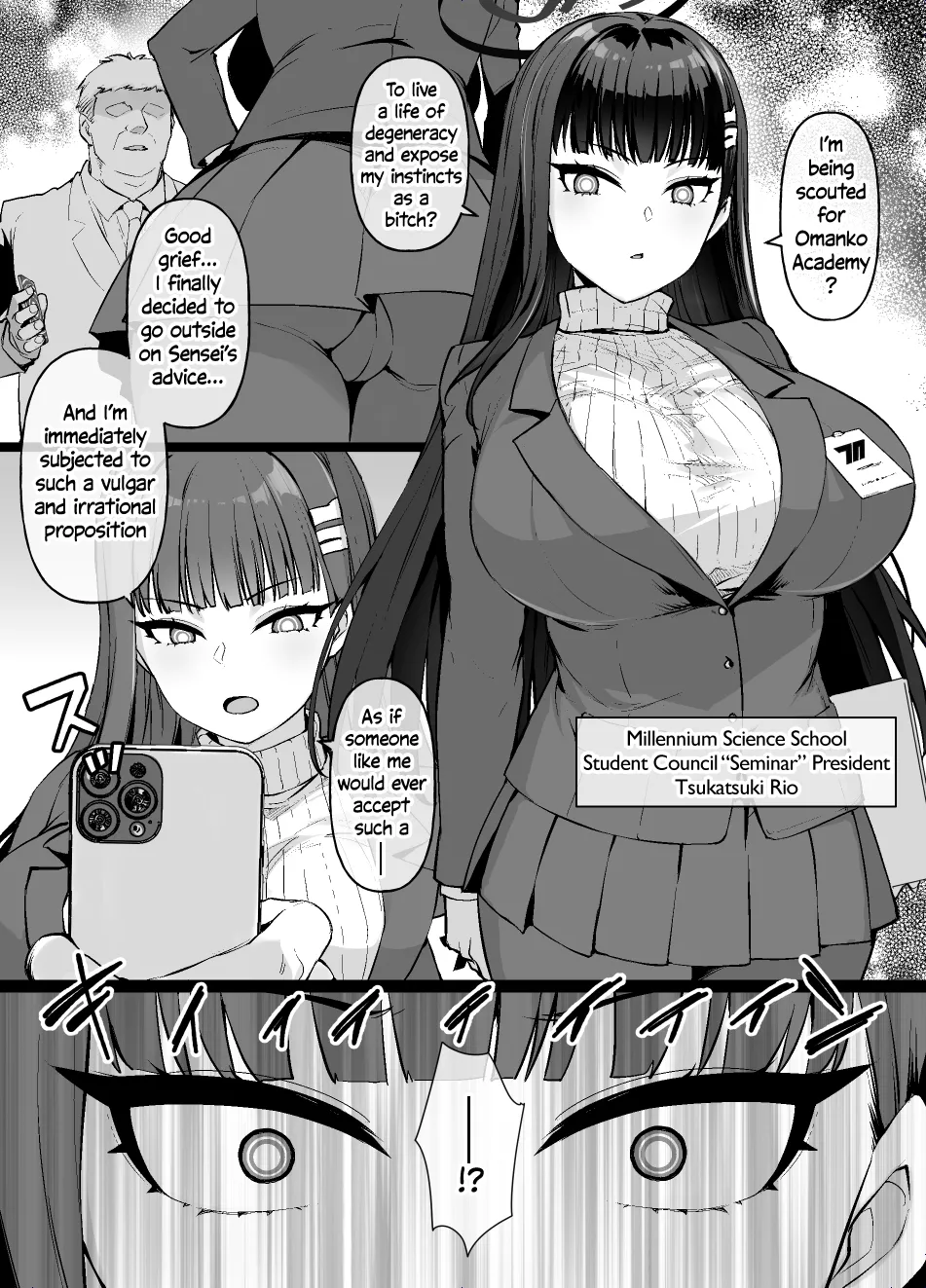 Blue Archive MC Tsukatsuki Rio ga Maso Mesu Bitch ni Otosare Omanko Gakuen ni Tenkou suru Manga 9P cover