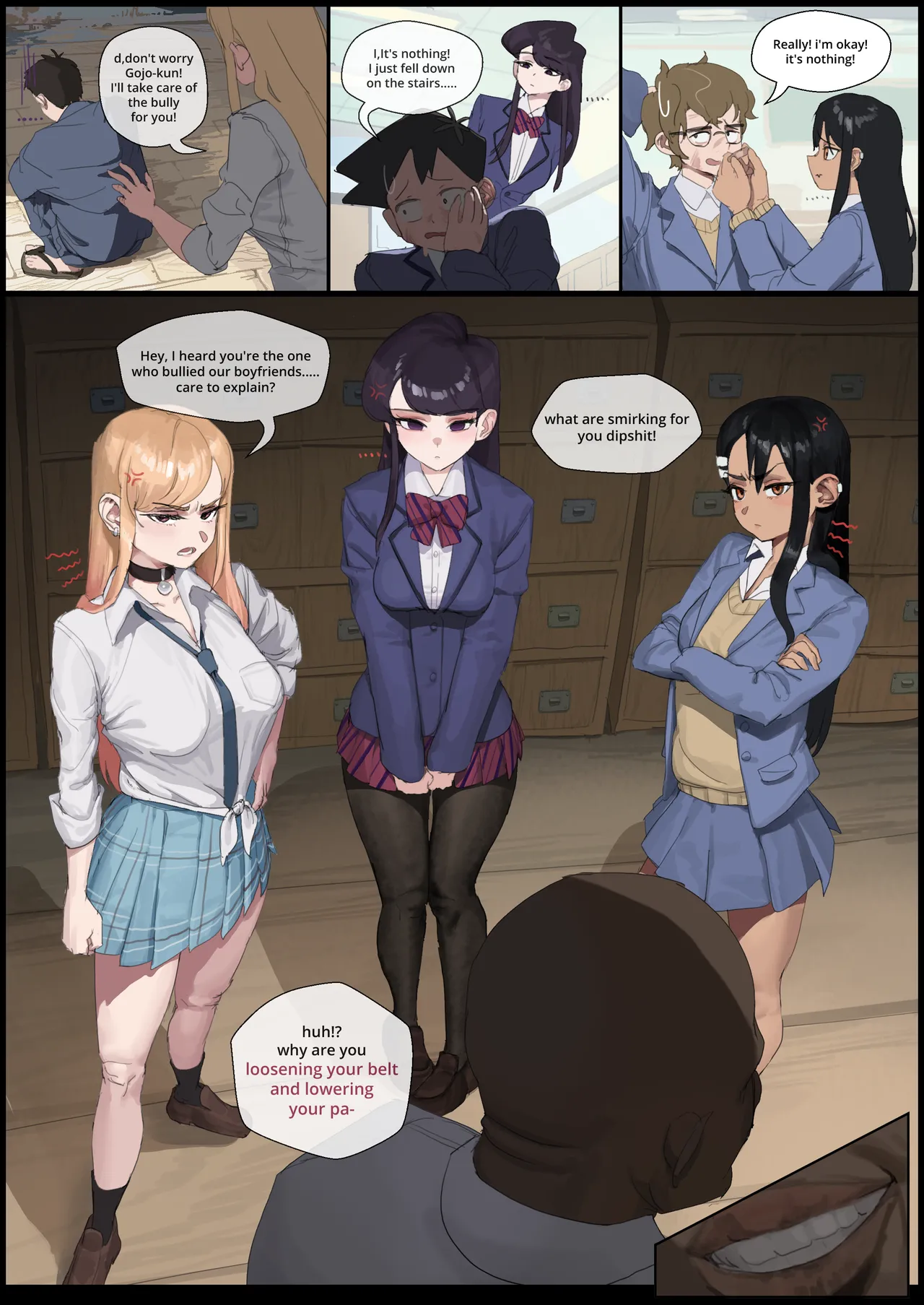 Kitagawa, Komi & Nagatoro BLACKED cover