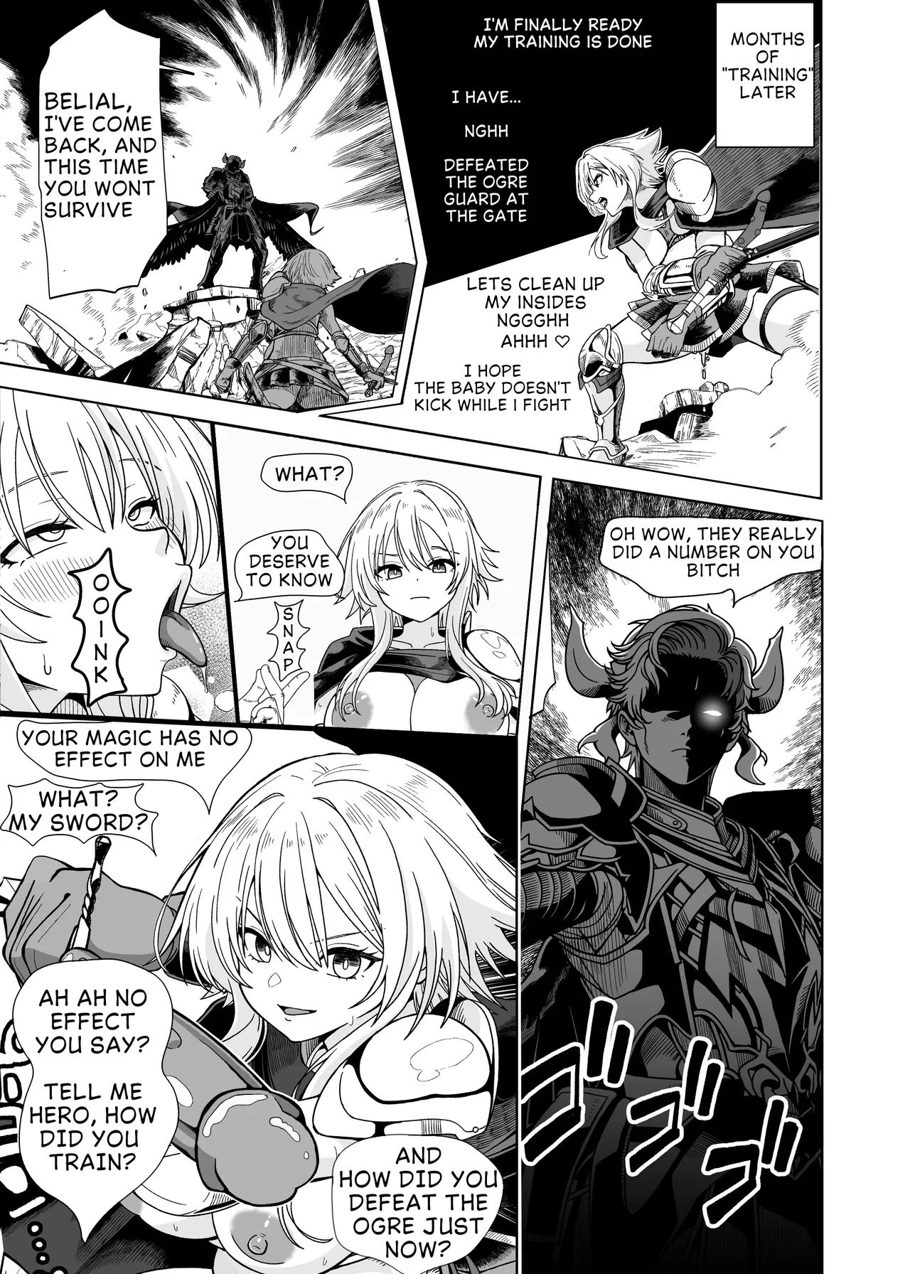 Alt end for the female hero is completely unaware that she was utterly defeated by the Demon King! cover