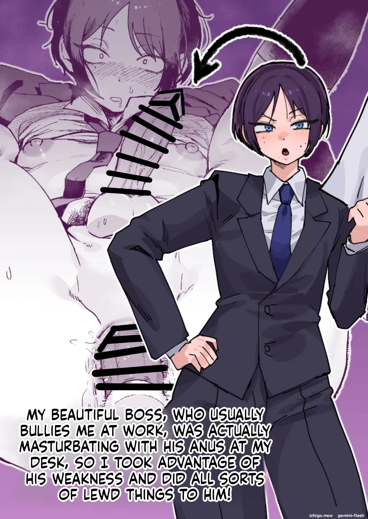 My beautiful boss (who’s a power-harassing sadist) was masturbating anally at my desk, so I took advantage of his weakness to do all sorts of lewd things to him! cover