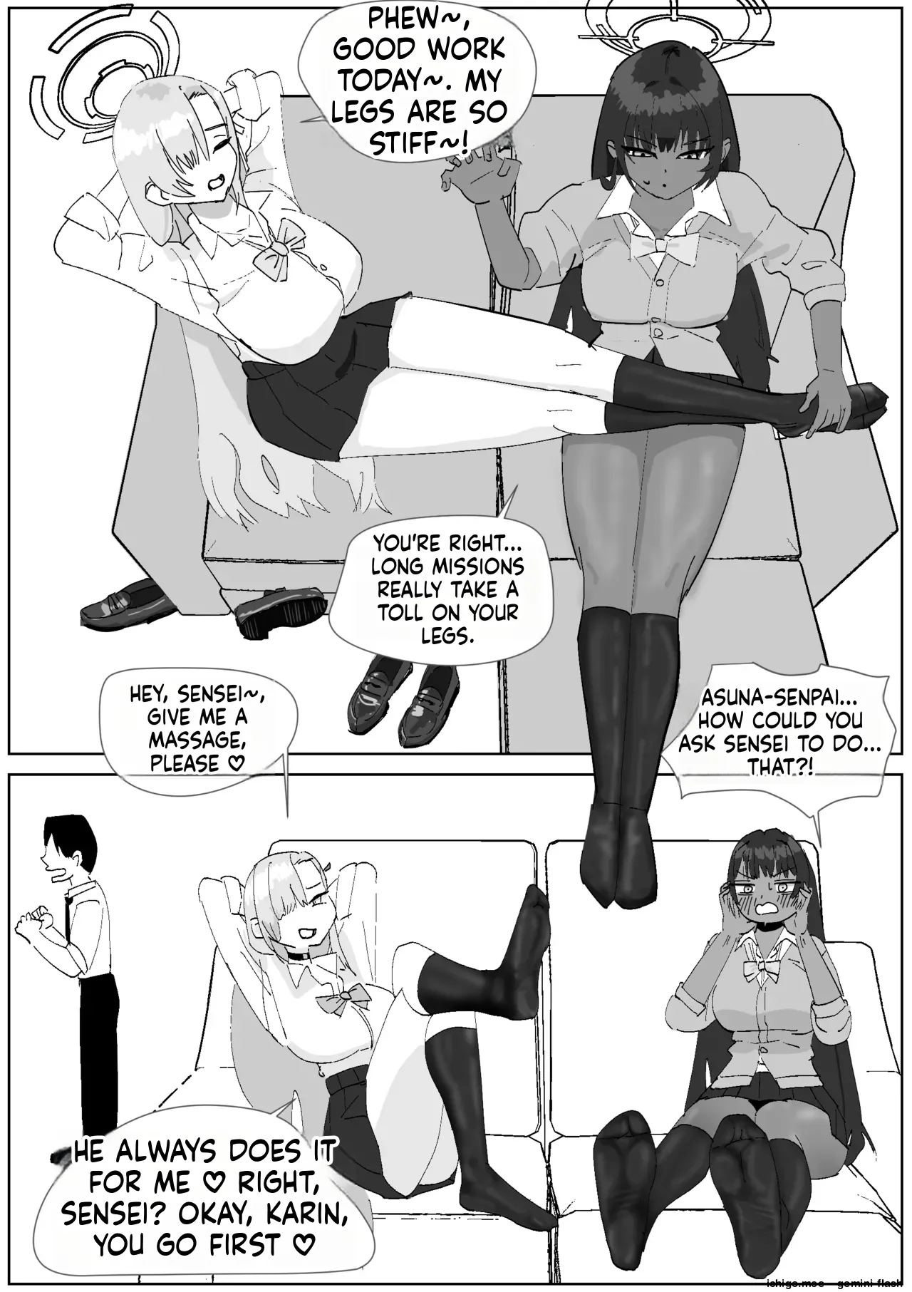 Karin & Asuna: Disposing of Masochistic Trash-Sperm with Super-Stinky Foot Masturbation cover