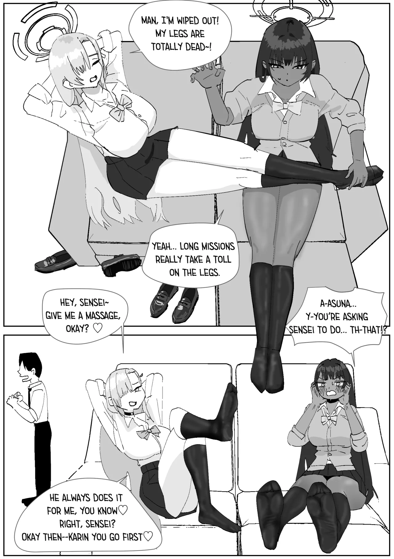 Karin & Asuna Masochist’s Cum Squeezed by Stinky Feet cover