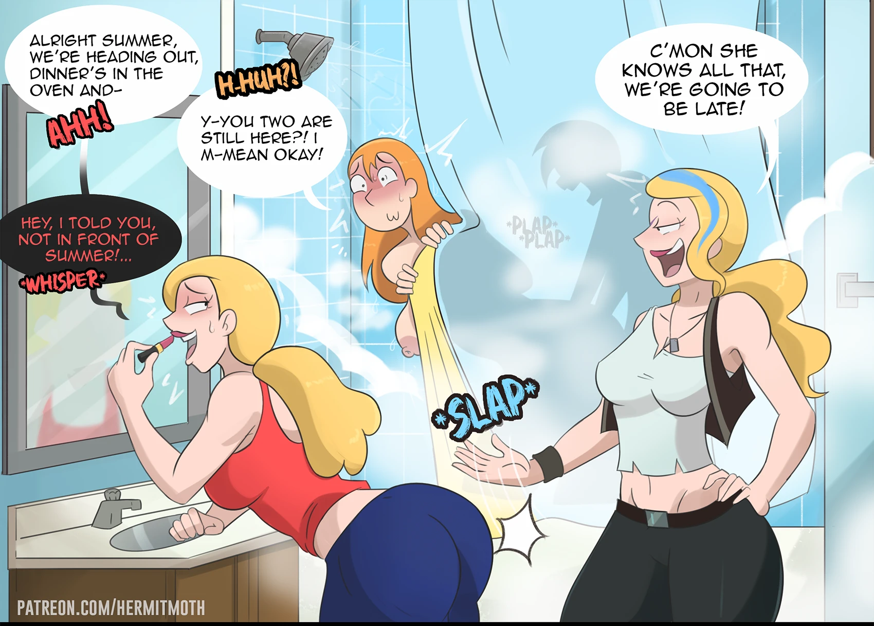 Summer's shared shower cover
