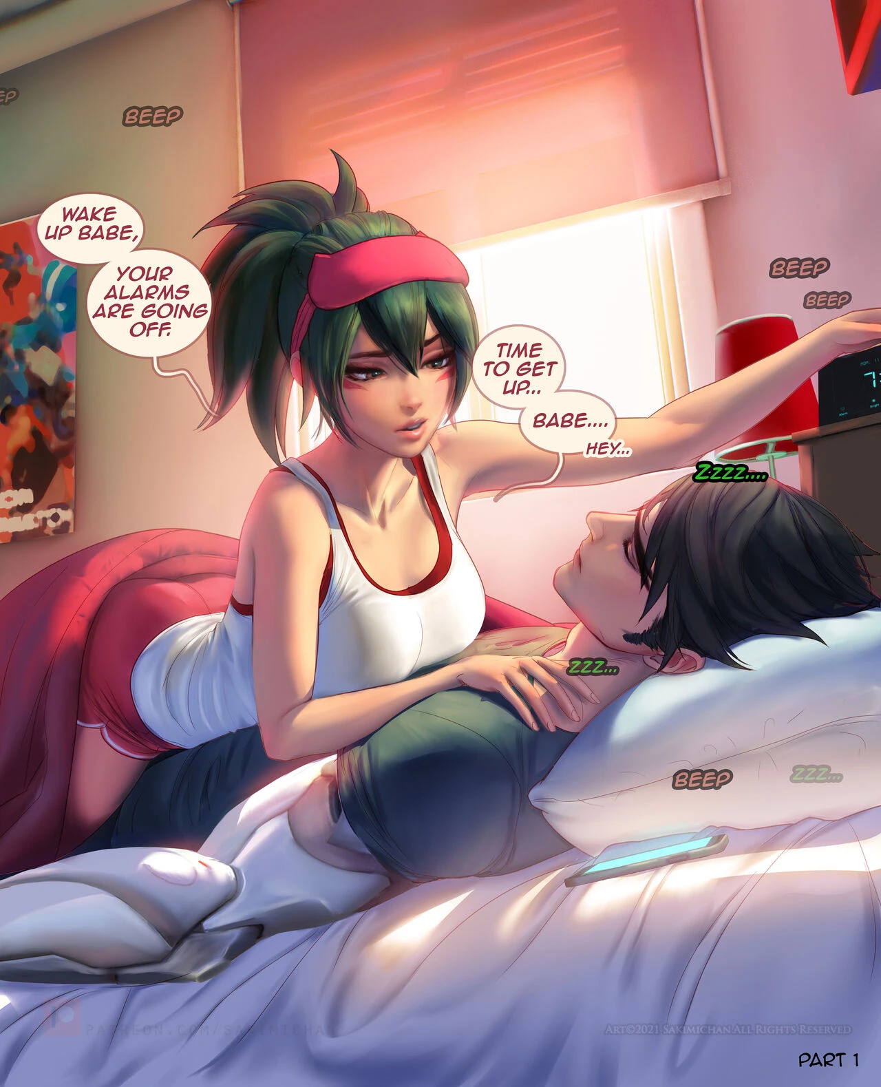 Kiriko wakes up her friend cover