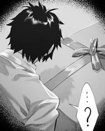 Unrapping his gift cover