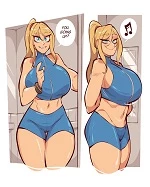 Elevator ride with Samus cover