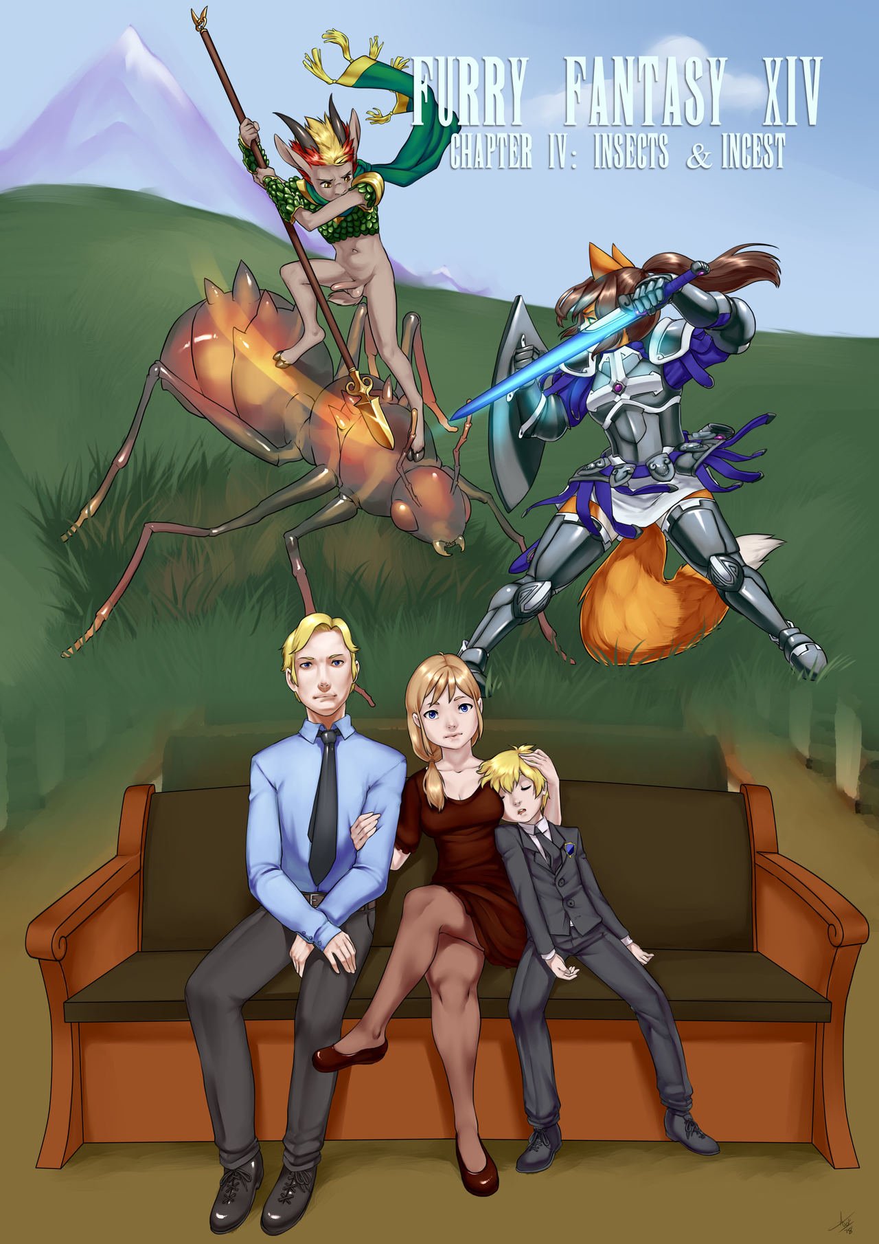 Furry Fantasy XIV Chapter 4 cover