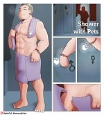 Shower with pets cover