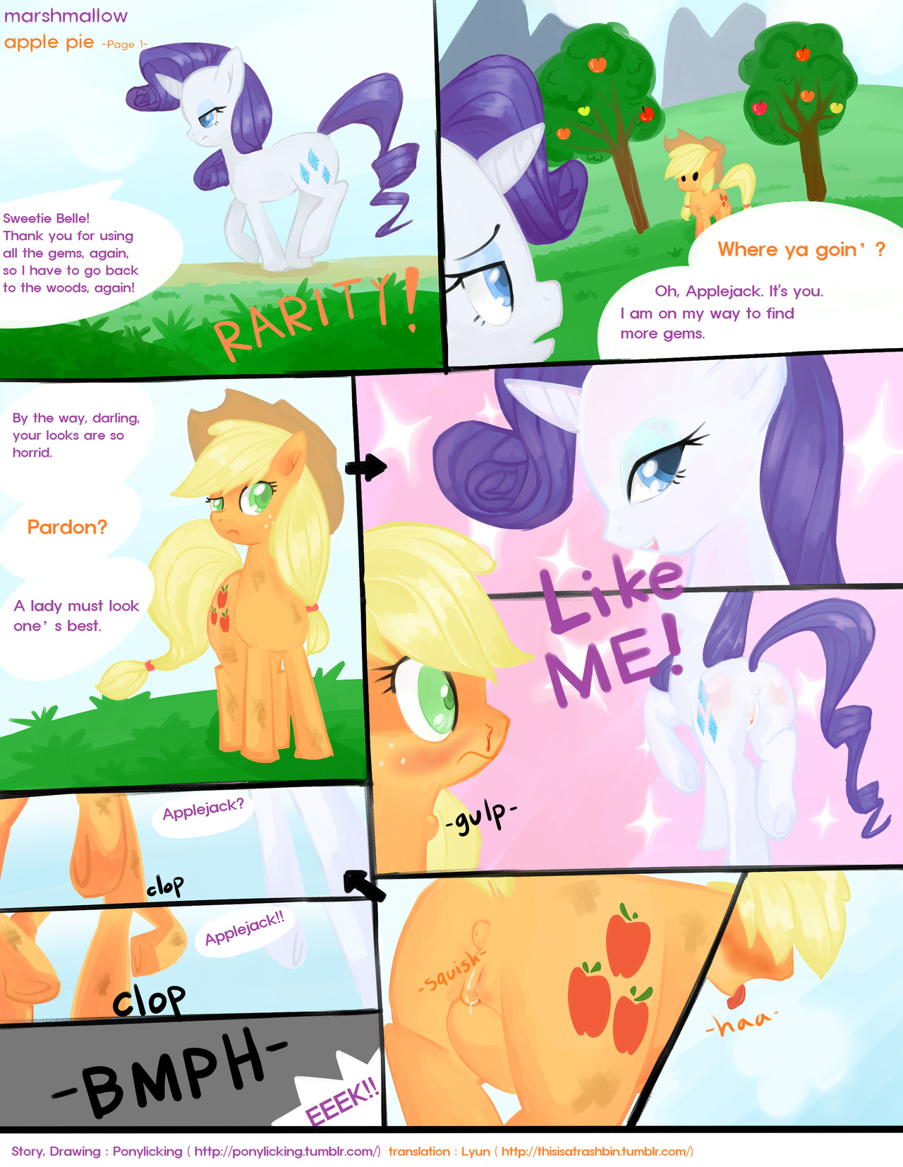 rarity and applejack porn comic cover